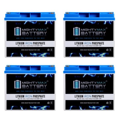 Mighty Max 12V 18AH Lithium Battery Replaces Rally electric scooter - 4 Pack