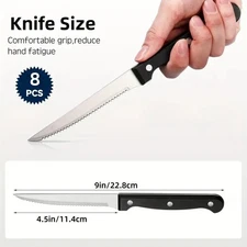 Set of 8 PCS Steak Knives Stainless Steel Steak Knife Bread Knife Fruit Knife US