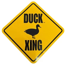 Duck Xing Sign Car Bumper Sticker Funny Novelty Crossing Decal Yellow Crossing