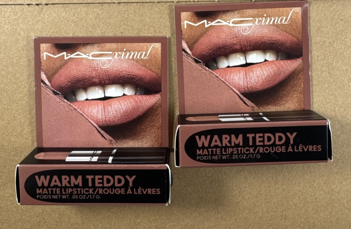 2X NEW M·A·CXIMAL SILKY MATTE Lipstick Travel Size .05OZ WARM