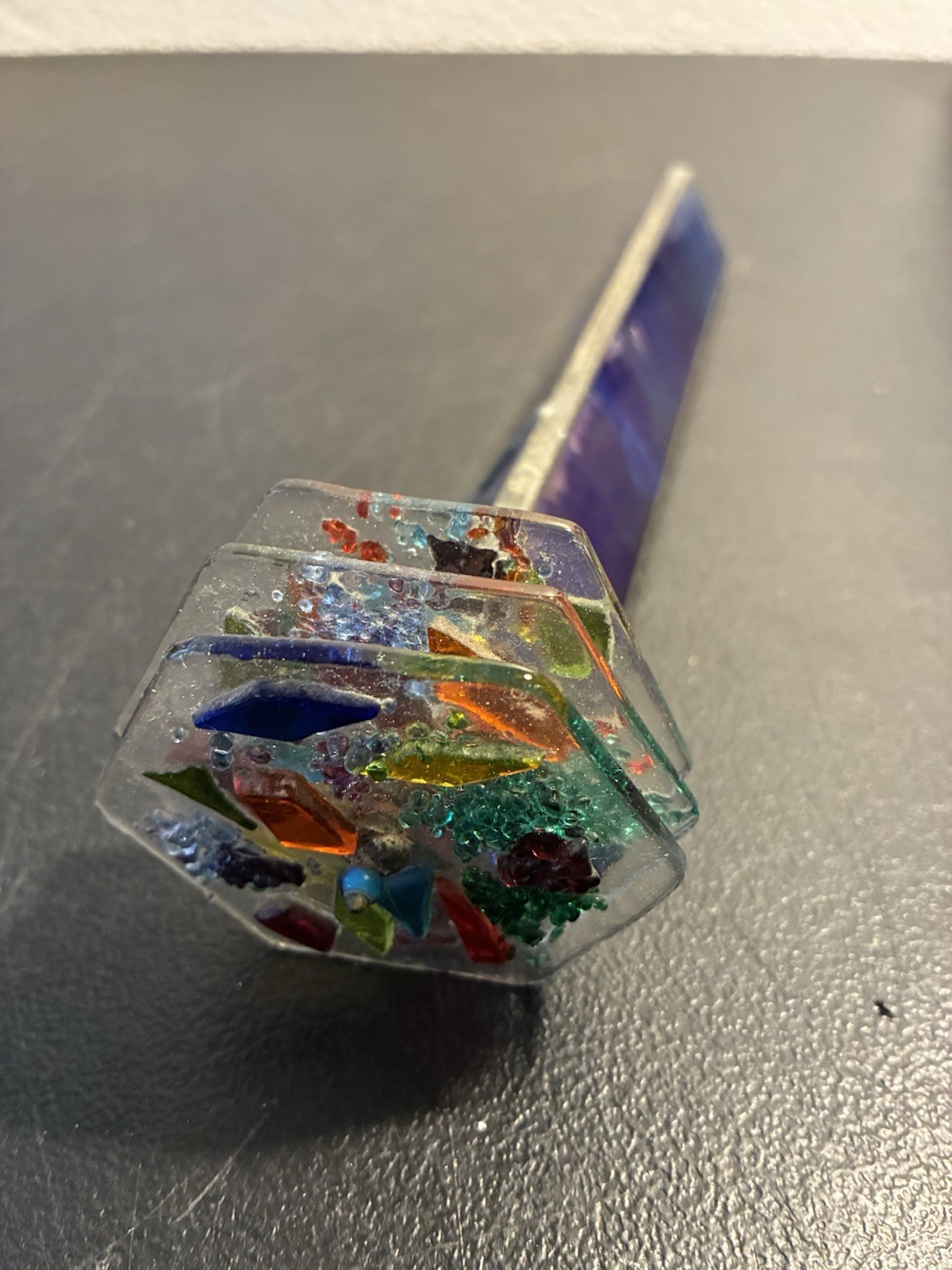 2013 Goldsmith Handmade Kaleidoscope Stained Glass 3 Wheeled Scope Kaleido Art