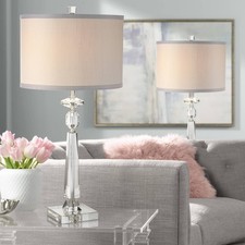 Modern Table Lamps Set of 2 Crystal Column for Living Room Family Bedroom