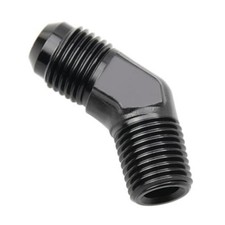 Black Aluminum 45 Degree Elbow -6 AN AN6 6AN to 1/4 NPT Black, 45 Degree -1 PC