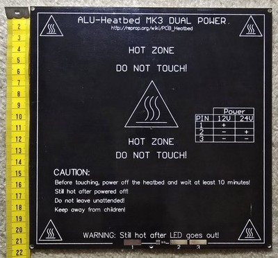 RepRap MK3 Alu Heated Bed 8.4 x8.4   Dual Power 12V 24V 3D Printer