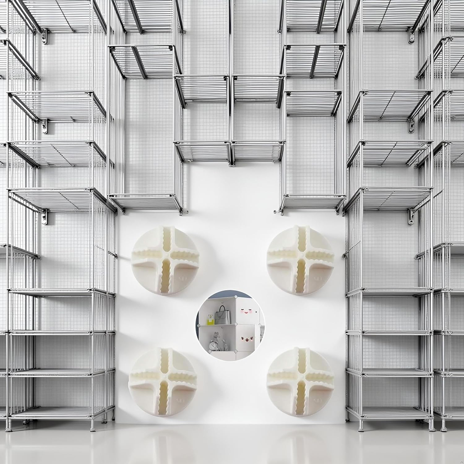 20 Pcs White Wire Cube Connectors Wire Grid Cube Connectors for Modular Closet S