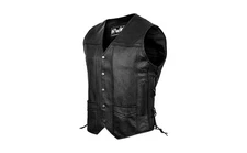 Leather Motorcycle Vest with Concealed Carry Pocket for Men & Women - 3XL