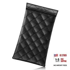Soft Eyeglasses Case with Cleaning Cloth, Portable Squeeze Top Black Lattice