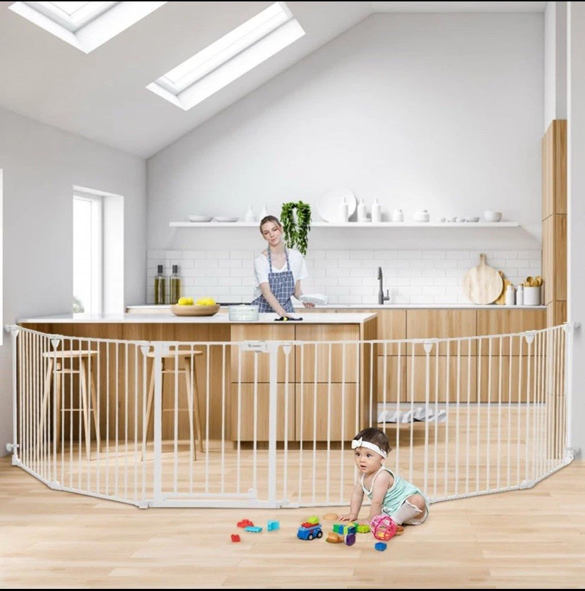 COMOMY 380cm Extra Wide Baby Gate 6 Panel White Dog Puppy Pen Safety Children
Opens in a new window 