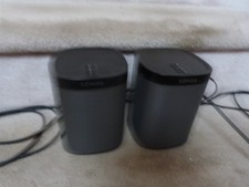  2 Sonos Play:1 Black Wireless Stereo Compact Wireless Smart Speakers EUC