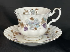 Vintage ROYAL ALBERT “Lorraine” Bone China Footed Cup And Saucer EUC