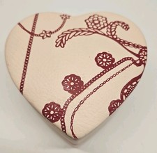 Pandora Leather Heart Shaped Jewelry Box 2 Tier Swivel Bracelet Charms Holder