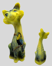 Fenton Gift Shop Michelle Kibbe OOAK Painted Dandelion Alley Cat Toucan