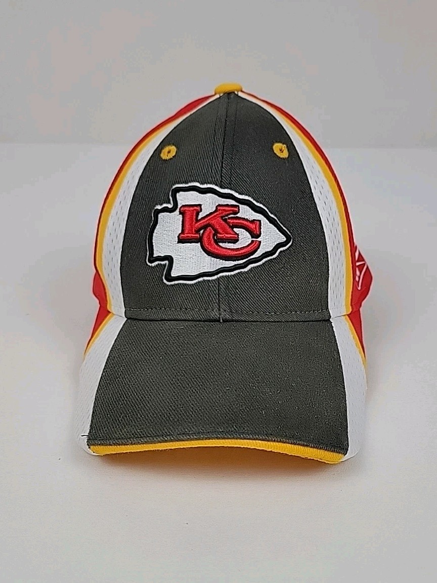 Vintage Reebok KC Kansas City Chiefs Striped Hat OSFA One Size Fits All View 2