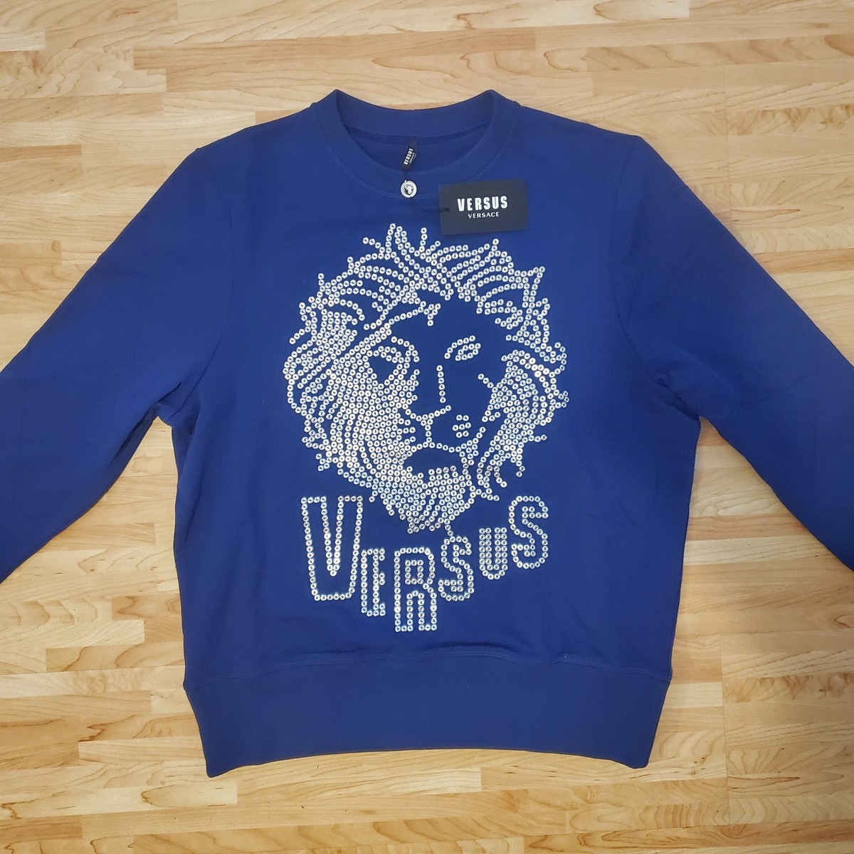 VERSACE VERSUS BNWT Sweatshirt Mens Studded Lion 🦁 Head Logo