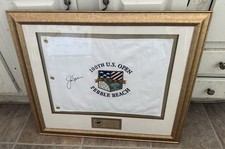 Jack Nicklaus Signed Flag 100th US Open Pebble Beach June 2000 PGA COA Framed