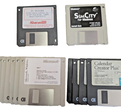Microsoft Windows 3.1  Operating System  3.5'' Floppies + Refresh + SimCity +