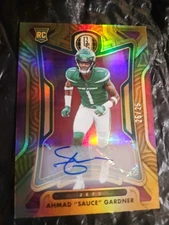 2022 Panini GOLD AUTO ROOKIE 25/25 AHMAD SAUCE GARDNER #176 BOOKEND