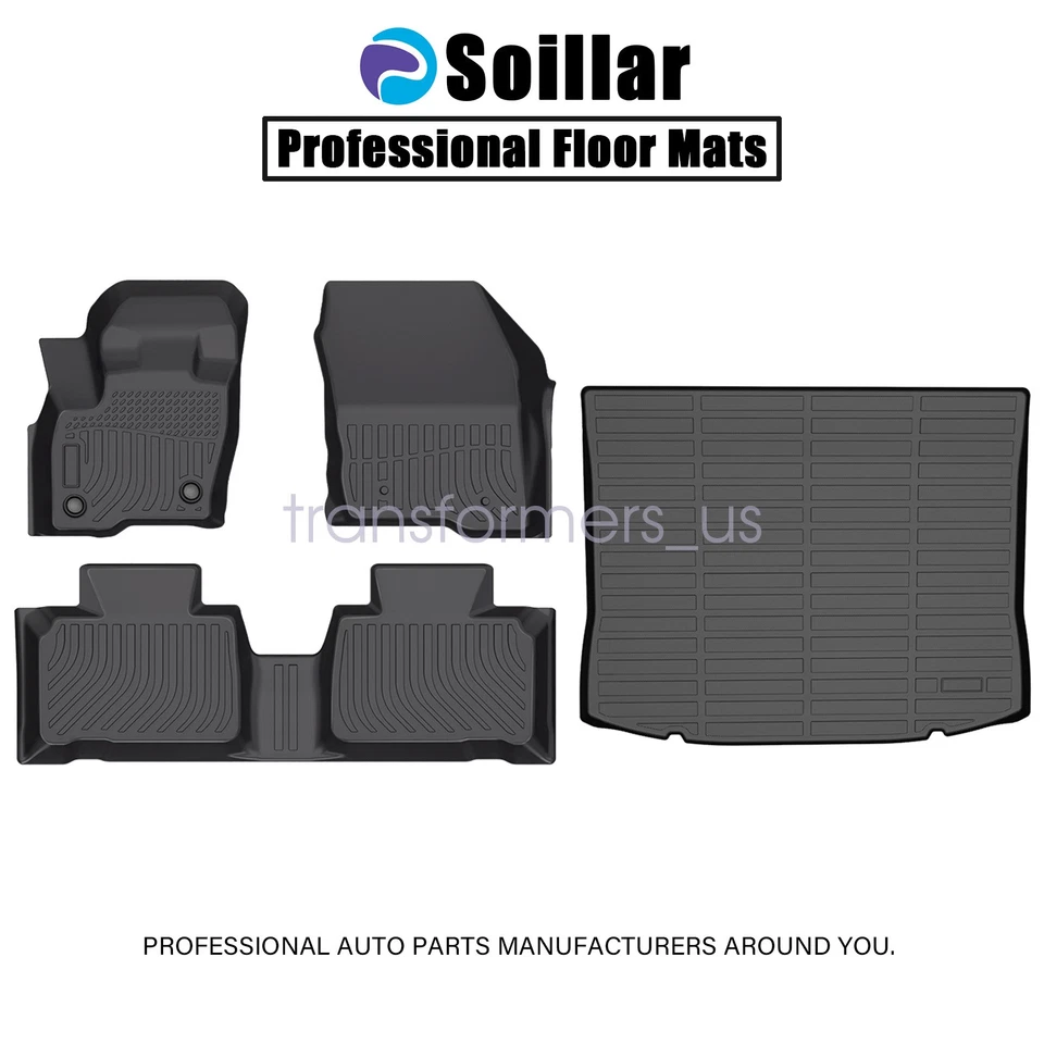 3D TPE Floor Mats Liners & Trunk Cargo Liner For 2015-2025 Ford Edge All Weather - Изображение 2 из 4