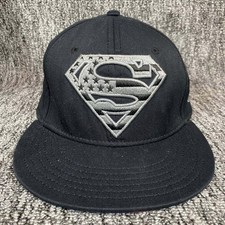 Under Armour Superman Hat Mens OSFA Black American Flag Snapback Baseball Cap