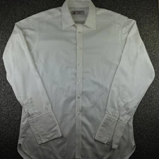 Turnbull & Asser Shirt Mens 17 Large White French Cuff Dress Made England Formal