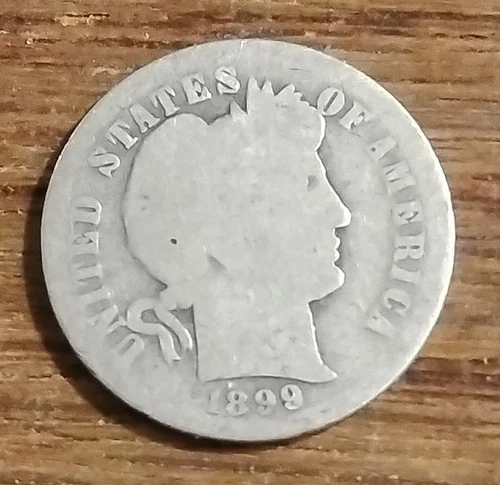 1899 P Barber Dime 10 C AG/G 90% Silver Over 100 Years Old