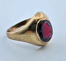 Goldring With Red Gemstone 8 Karat Gold 333 1,90g Vintage Ring Size 55