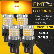 4x 7443 LED Turn Signal Lights for Chevy Silverado 1500 2500 3500 2014-2018 