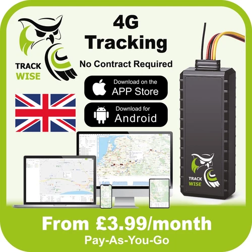 Track Wise CT1 4G GPS Car Tracker - Van, Motorbike & Caravan Real-Time Tracking.