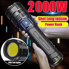 10000000LM Ultra Strong Flashlight White Laser LED COB Outdoor Torch Searchlight