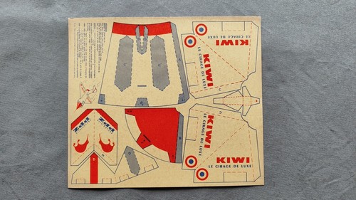 Planche Publicitaire Vintage à Découper Avion Kiwi Cirage - Objet De Collection Années 50/60