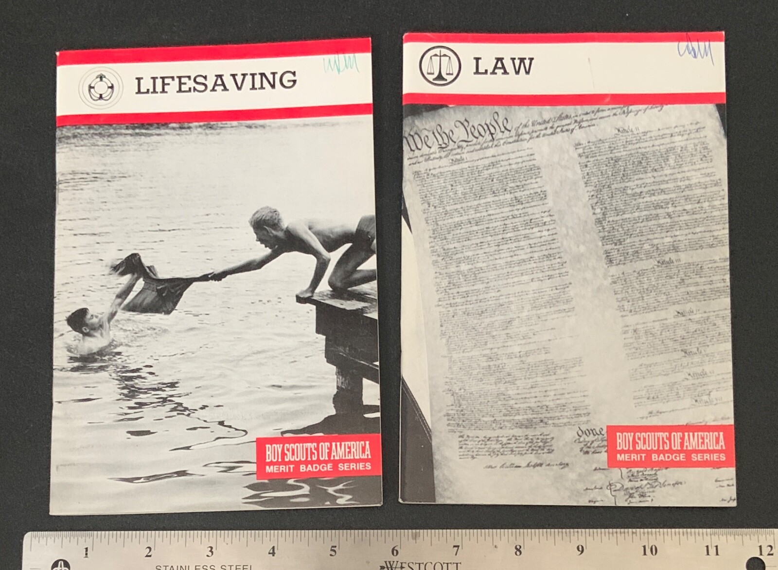 Vintage LIFESAVING & LAW Boy Scouts of America MERIT BADGE BOOKS BSA ...