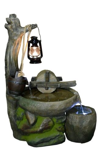 Fontaine en polyrésine fontaine en pierre artificielle jeu d'eau H121 cm - Photo 1/1