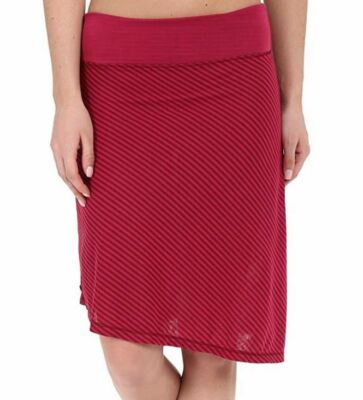 $100 Outdoor Research Women's Pink Umbra Striped Stretch Asymmetric Skirt Size M