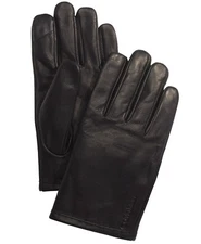 Calvin Klein Men's Genuine Leather Touch-Screen Gloves Black L/XL Nwt $70