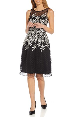 slim fit dress slacks Black Sleeveless Mikado Fit And Flare Midi Dress With V-Back main image 0