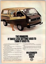 1981 PRINT AD Volkswagen Vanagon Bus Electronically Fuel Injected Engine Brown