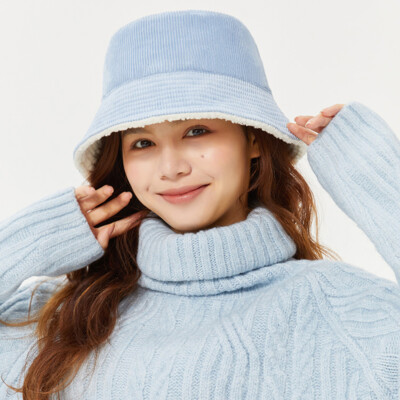 Oh!sunny Reversible Warm Bucket Hat for Women Double-sided Winter Fisherman Cap