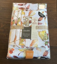 Colordrift Tablecloth 60  x 104   8 Napkin Set Fall Leaves Thanksgiving