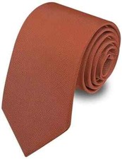 63'' XL Tie Mens Extra Long Solid Woven Necktie for Men Big and Tall  Rust