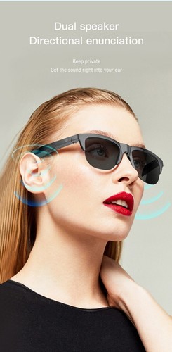 Occhiali da Sole Bluetooth Wireless Multifunzionali Smart Glasses Lettore Musicale Esterno - Foto 9 di 23