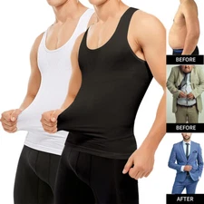 Fajas Colombianas Para Hombre Men BODY SHAPER ABDOMEN CONTROL TANK Slimming Top