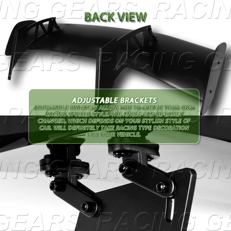 ALERÓN MALETERO TRASERO UNIVERSAL 57" WING GT ESTILO IMPRIMACIÓN NEGRO DOWN FORCE RACING Foto 4 de 4