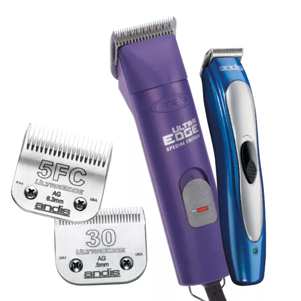 Professional Dog Grooming AGC UltraEdge Purple Clipper Kit Includes Trimmer
