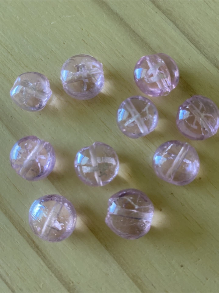 10 cuentas de vidrio de murano redondo de lámina de plata rosa 12-13 mm - Joyería hágalo usted mismo Foto 3 de 3