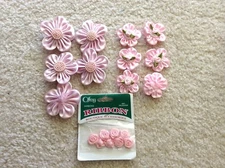 NEW Pink Boutique Assorted Rosettes with Pearls Accessories Wedding Scrapbook