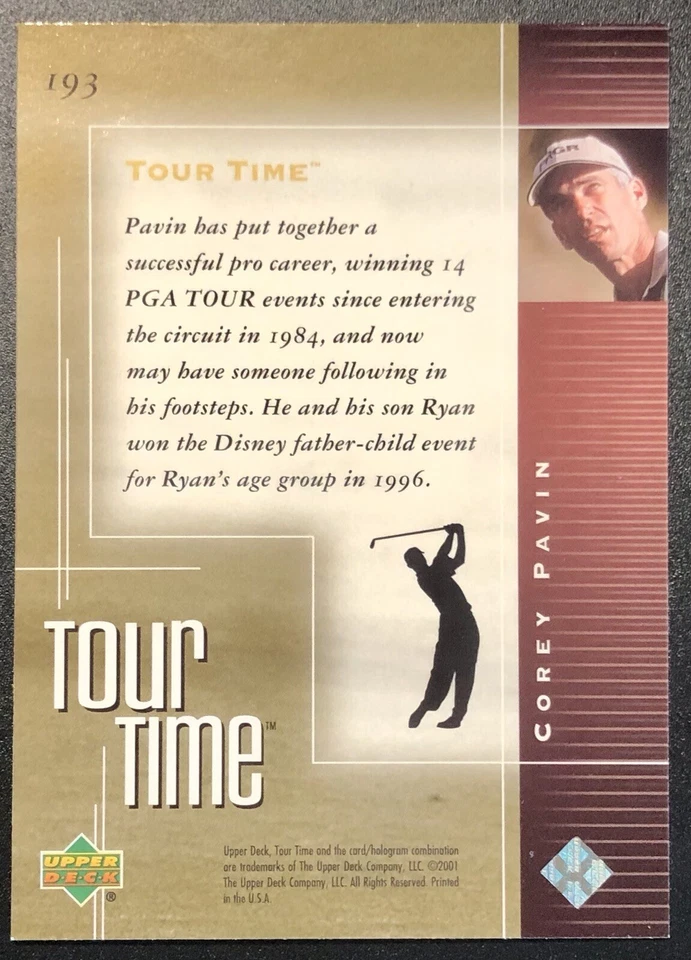 2001 Upper Deck - Tour Time #193 Corey Pavin - Image 2 of 2