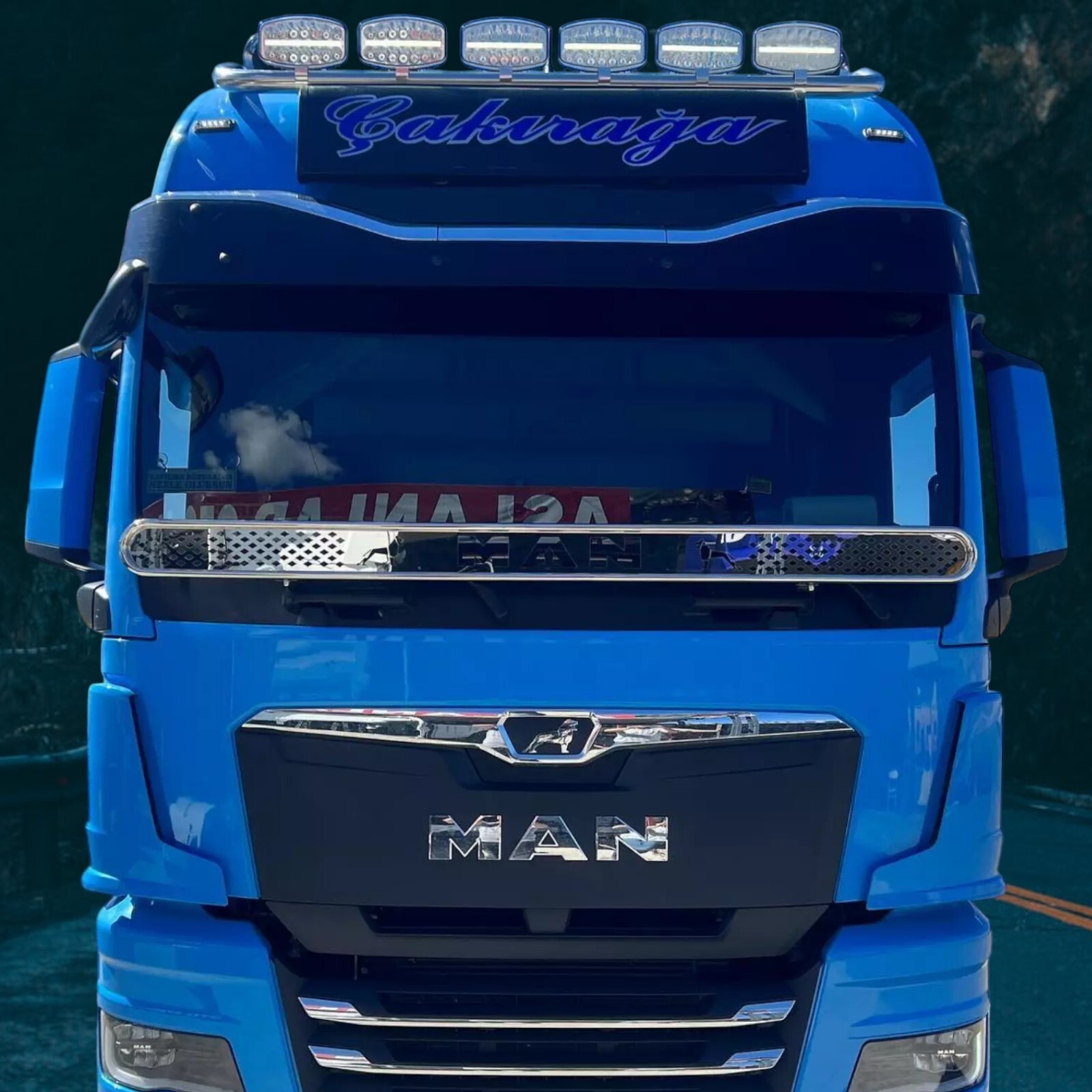 Scheibengrillstein-Halterung Edelstahl chromt für MAN TGX EURO 6 2021–2024