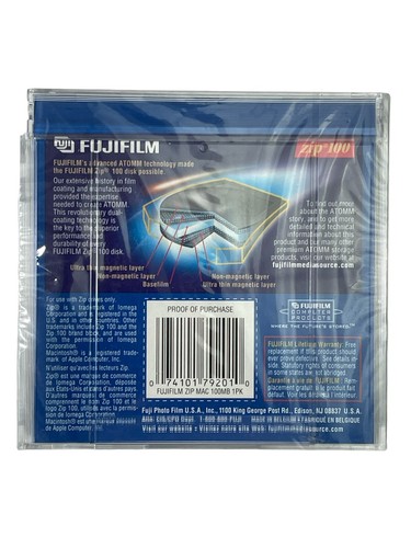 NEW FACTORY SEALED Fujifilm 100 MB Mac Formatted Zip Disk DAMAGED CASE - Picture 2 of 3