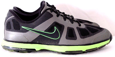 Nike 483841-002 Lunar Ascend Green Black/Silver Golf Softspike Shoes Men's 9