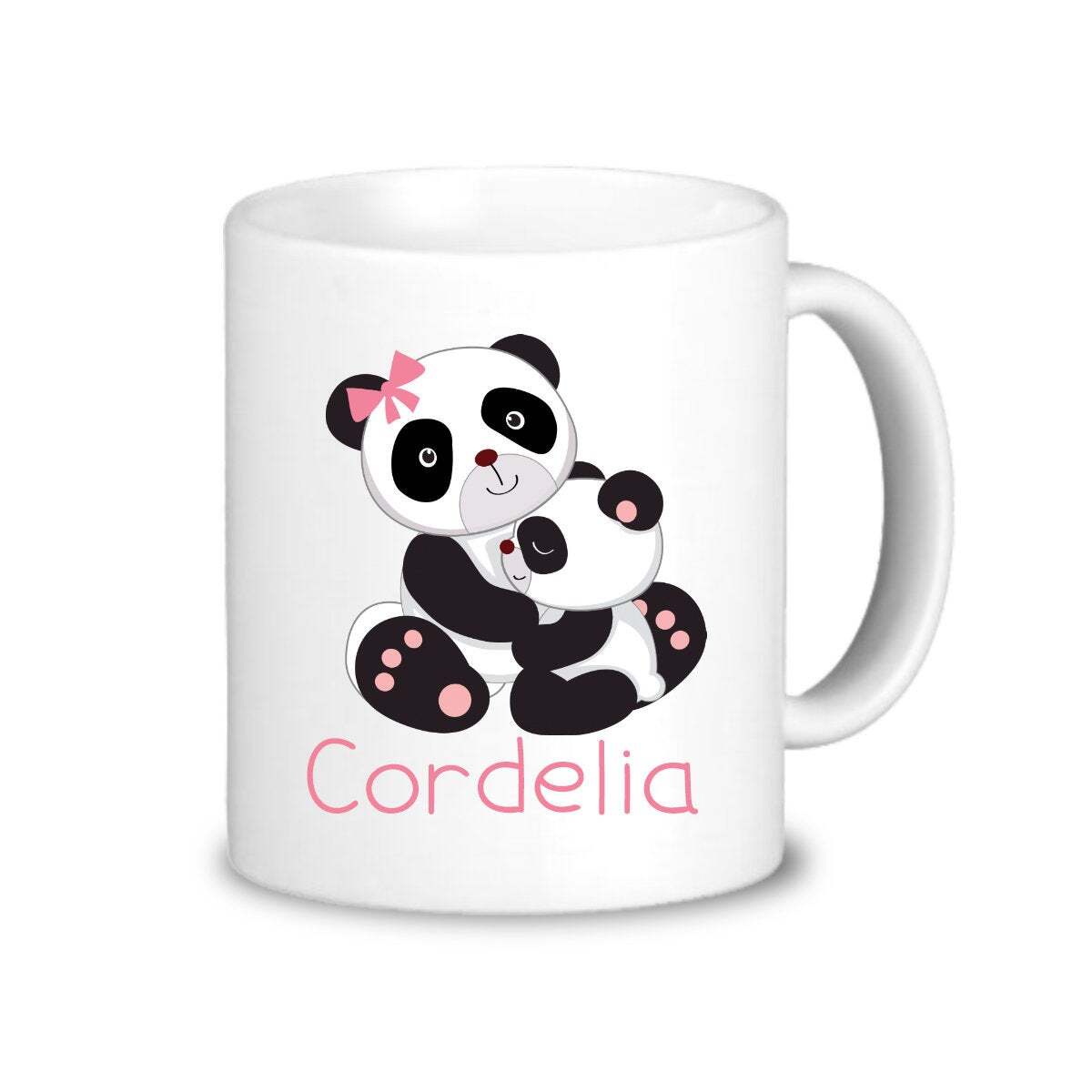 Panda Kids Mug Pink Love Hugs Panda Mug Drinkware Cup Panda Personalized Mug You